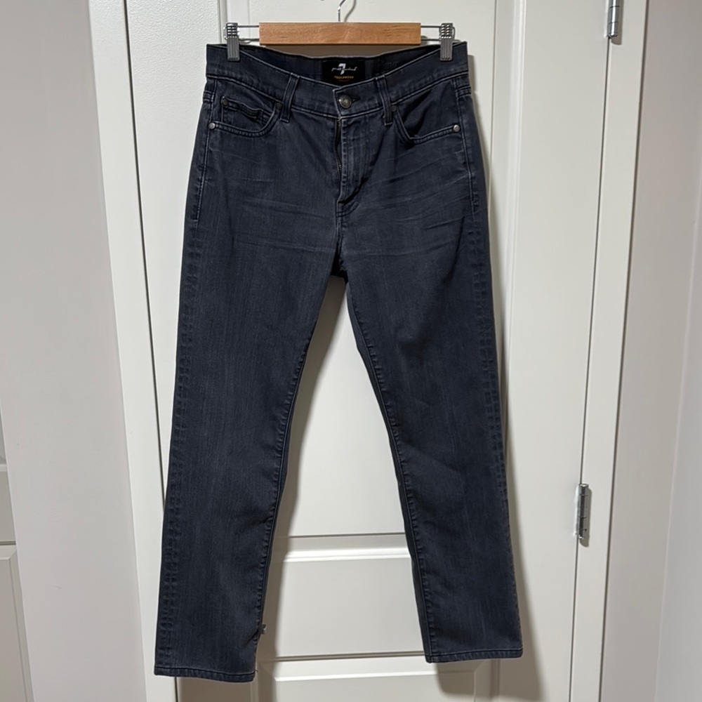 Dark gray 7 for all mankind foolproof denim slim jeans, size 30x30
